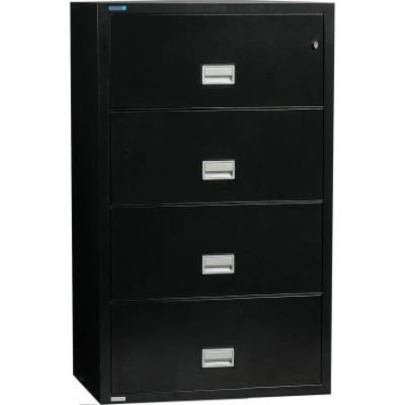 PHOENIX SAFE INTERNATIONAL Phoenix Safe Lateral 31" 4-Drawer Fire and Water Resistant File Cabinet, Black - LAT4W31B